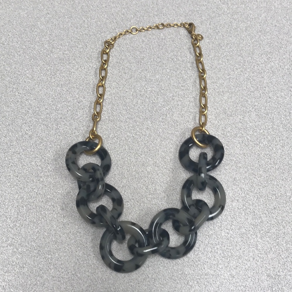 Sale! J Crew Black/Grey Tortoise Link Necklace
